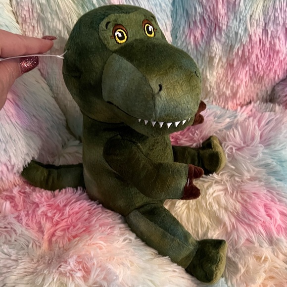 Green Dinosaur 9.5”x11” Stuffed Animal * Handsome & Personable Smile with Teeth - Picture 4 of 13